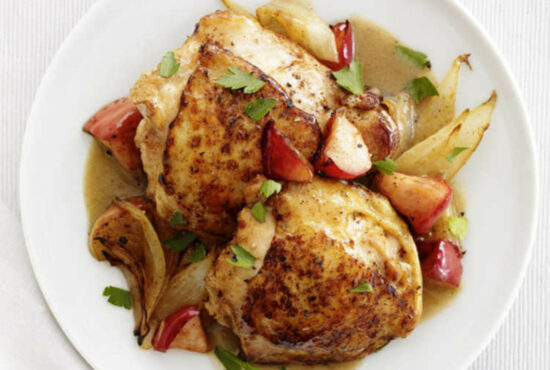 Honey-Mustard Chicken and Apples